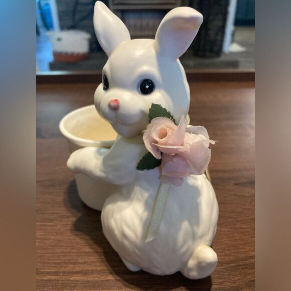 Josef Originals Vintage Bunny Candle Holder Set of 3, 5-1/2” T x 5-1/2” W Votive - Picture 3 of 7